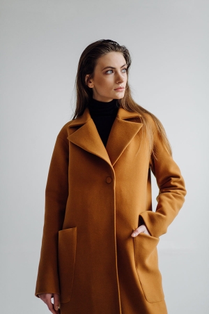 Cappotto Oversize a Doppio Petto Cammello