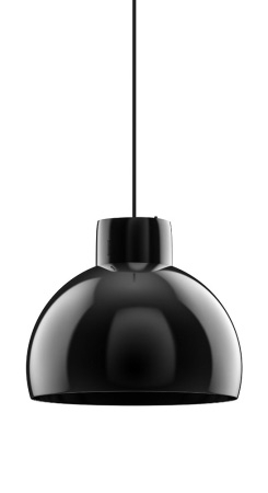 Kuro Dome • Lampada a Sospensione Cupola Nera Lucida