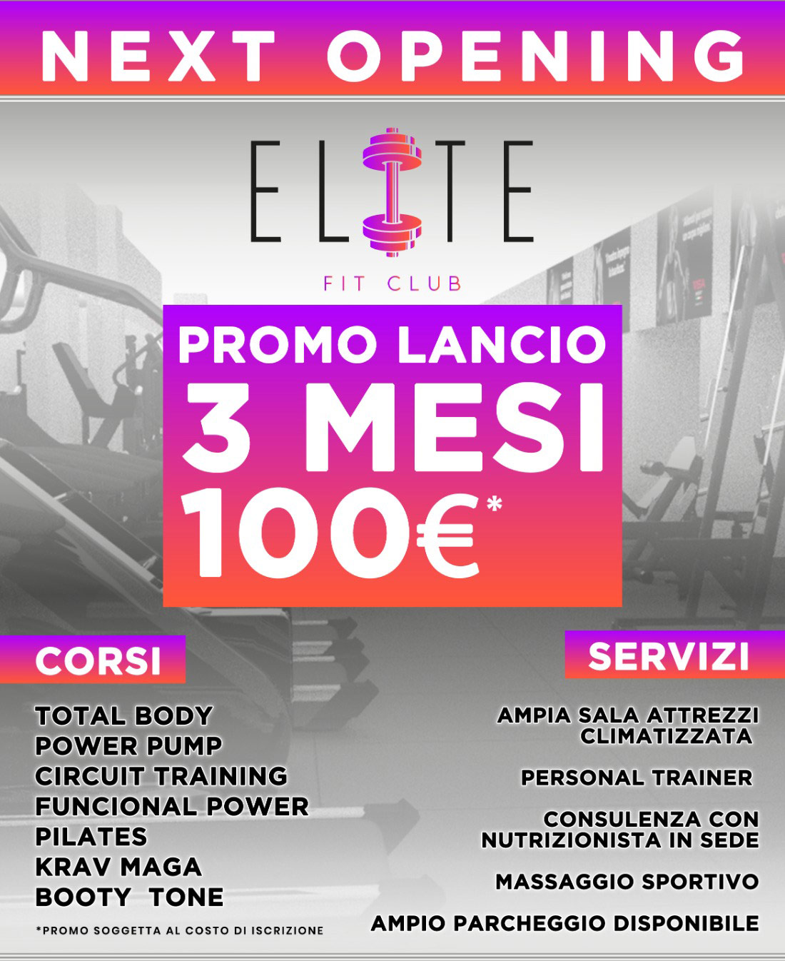 Promo Lancio Elite Fit Club Vomero