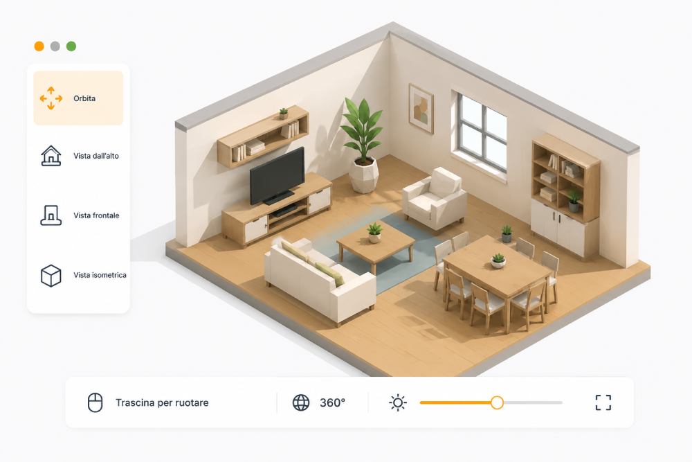 Editor 3D Three.js e Rendering in Tempo Reale