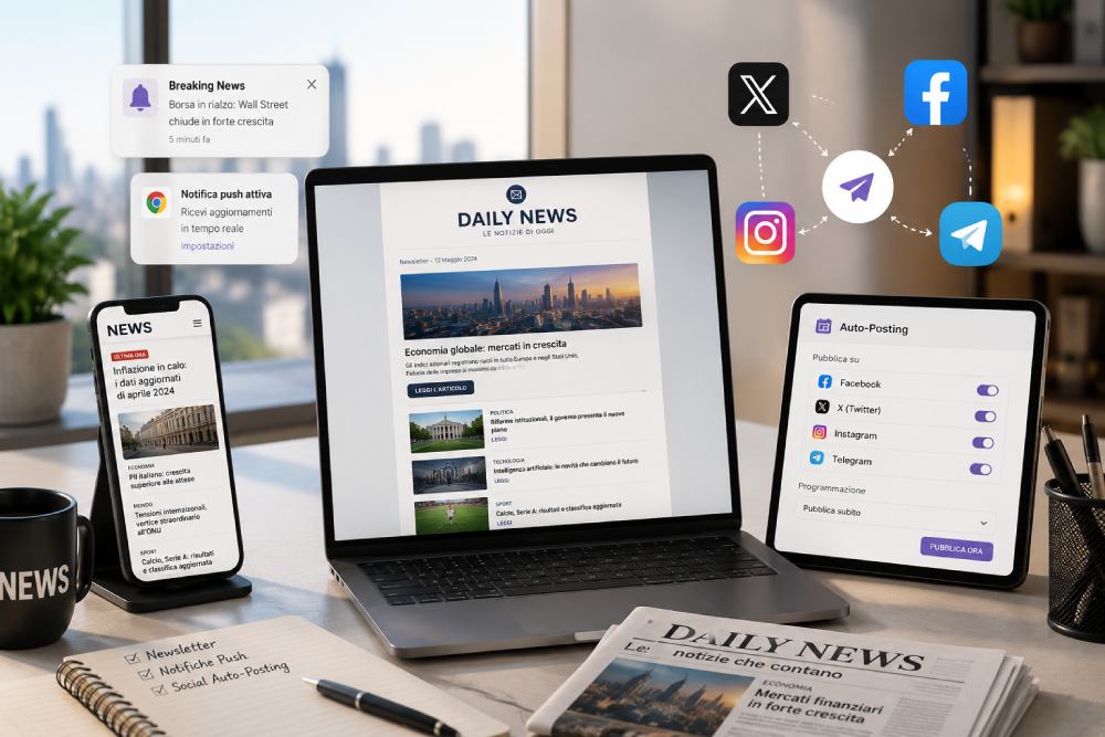Digest Automatici, Notifiche Push e Social