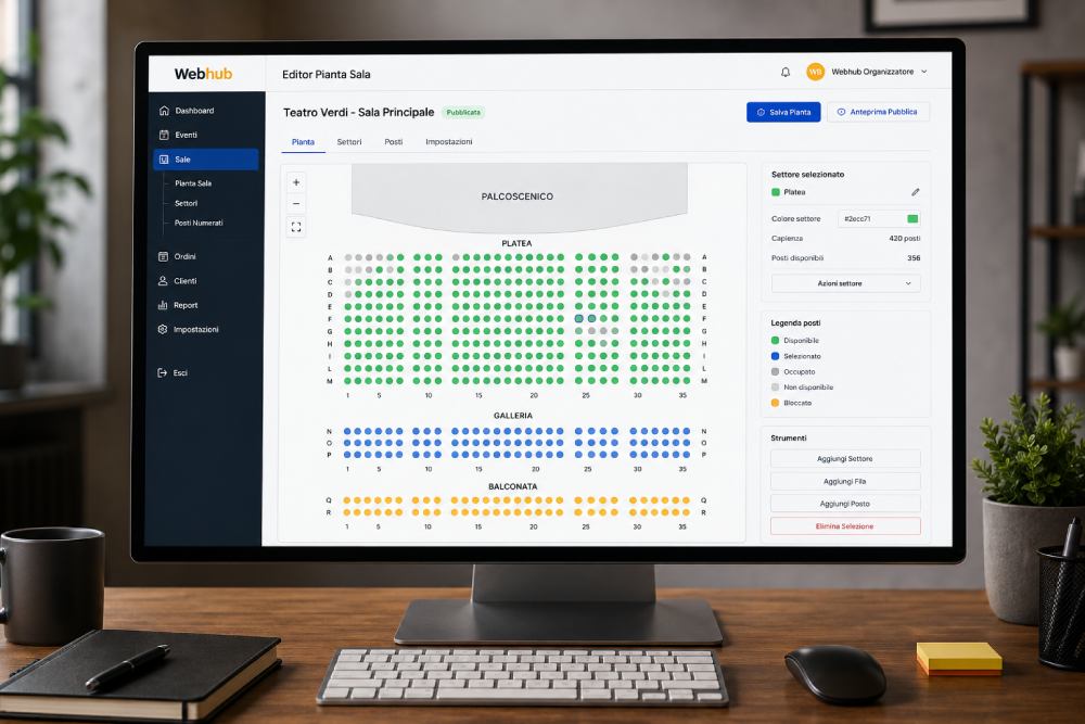 Editor Piante e Selezione Posti Numerati