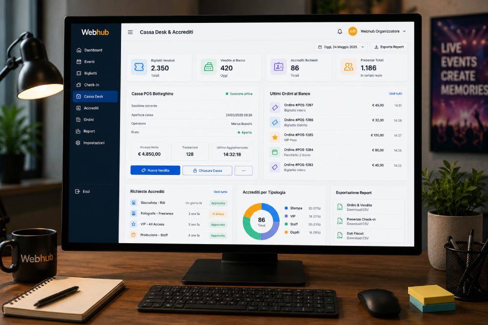 Cassa POS Botteghino e Report Esportabili