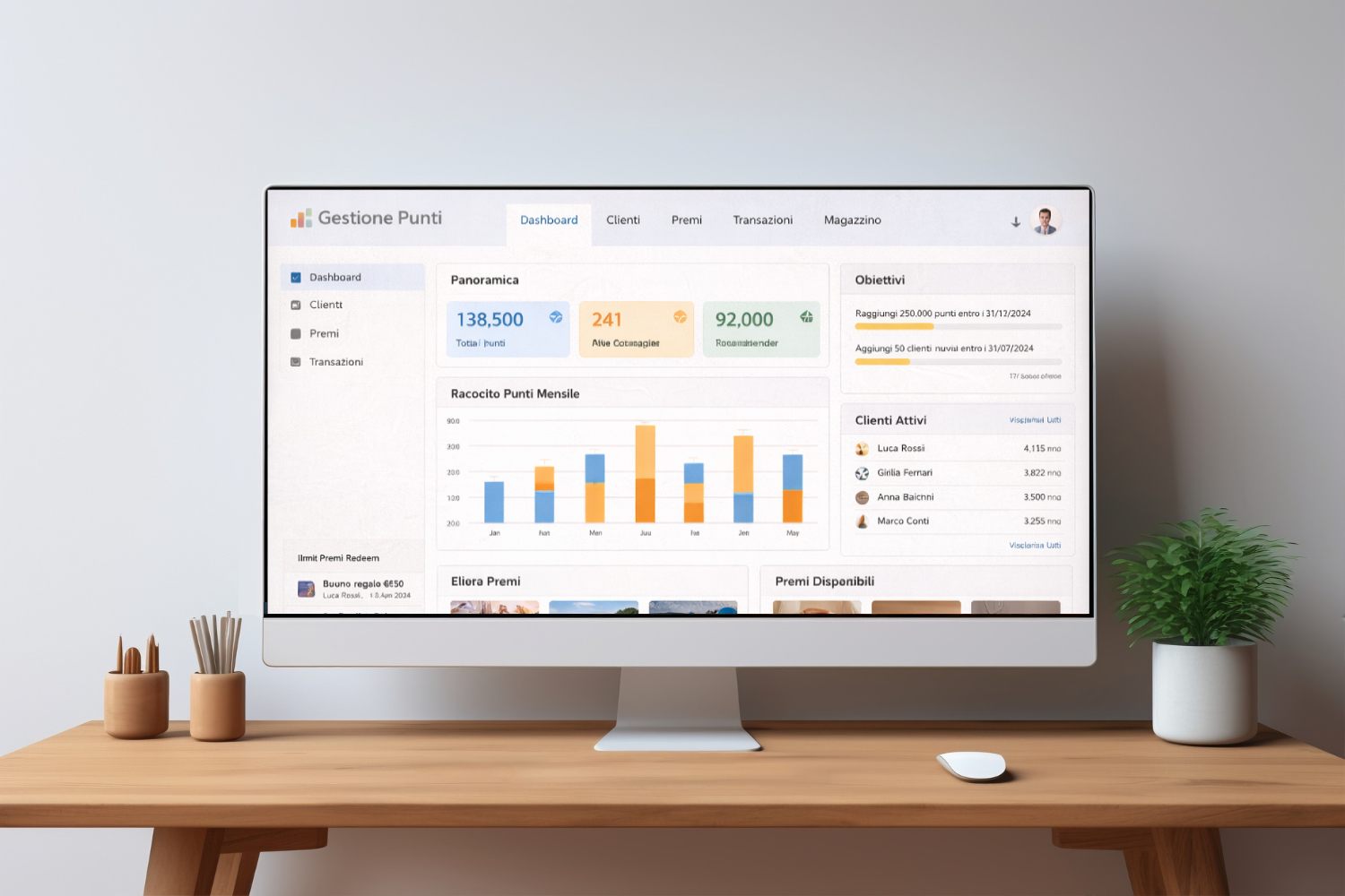 Gestione fidelity card / raccolta punti per negozi