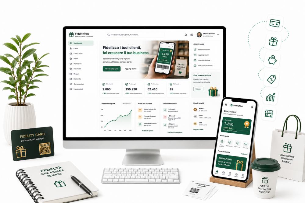 Sistema Fidelity Card Digitale & Raccolta Punti per Negozi e Attività